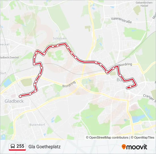 255 Bus Line Map