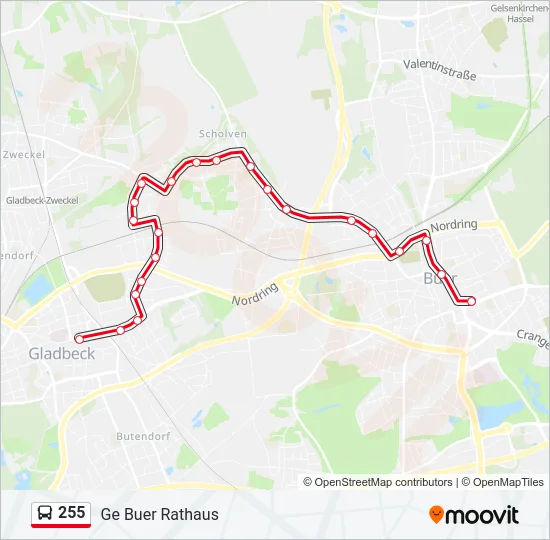 255 Bus Line Map
