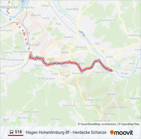 518 Bus Line Map