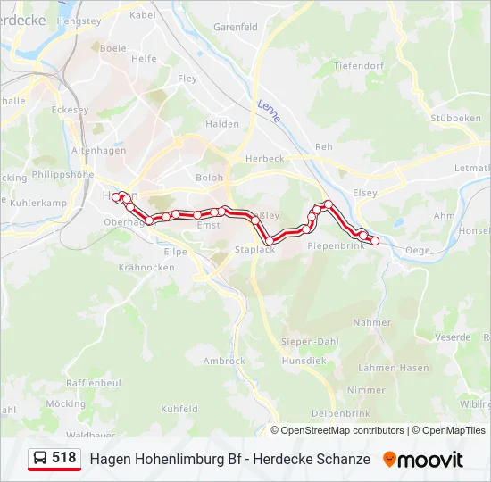 518 Bus Line Map