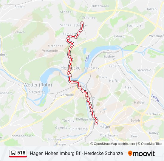 518 bus Line Map