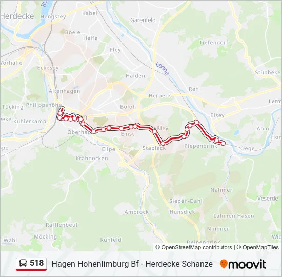 518 Bus Line Map
