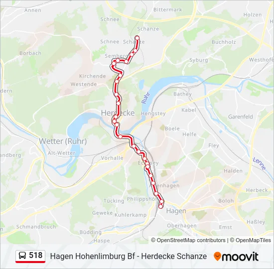518 Bus Line Map