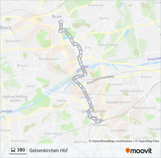380 Bus Line Map