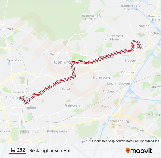 232 bus Line Map