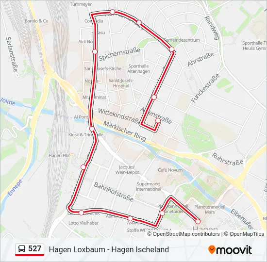 527 Bus Line Map