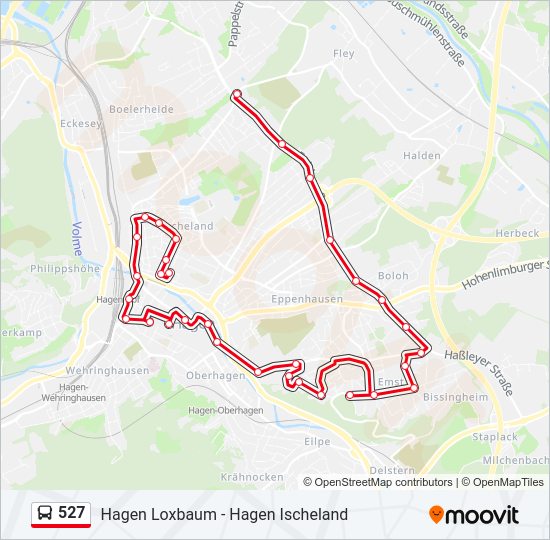 527 bus Line Map