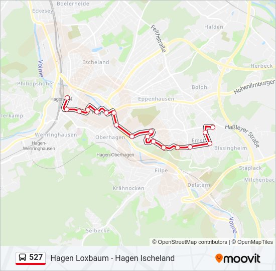 527 bus Line Map