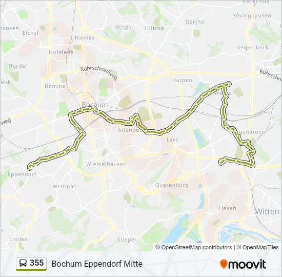 355 Bus Line Map