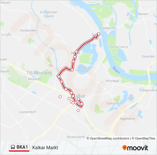 BKA1 Bus Line Map