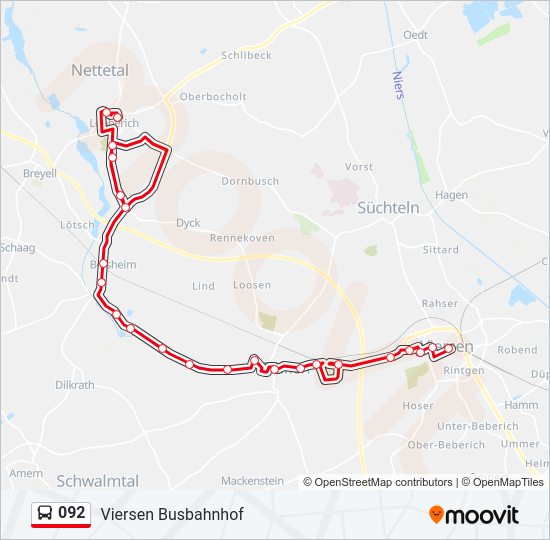 092 Bus Line Map