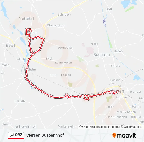 092 Bus Line Map