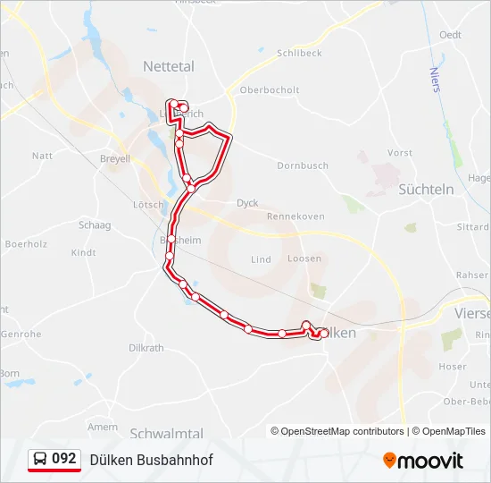 092 Bus Line Map