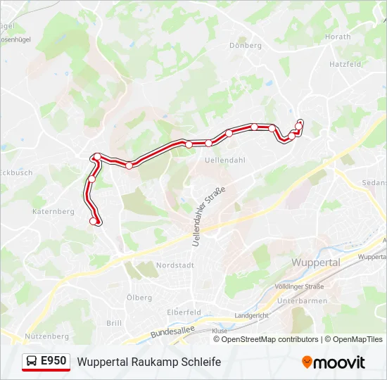 E950 Bus Line Map