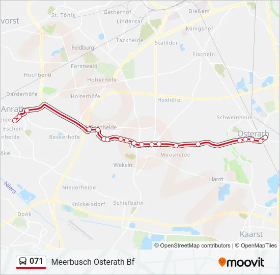 071 Bus Line Map
