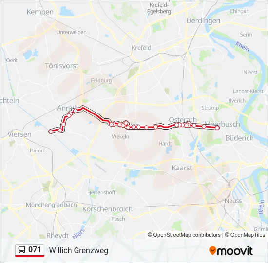 071 Bus Line Map