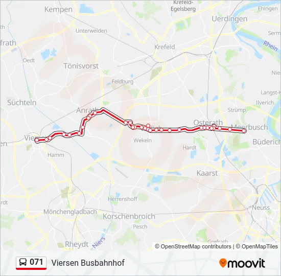 071 Bus Line Map
