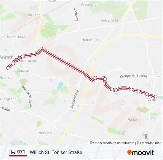 071 Bus Line Map
