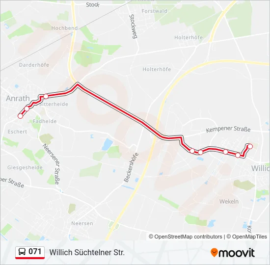 071 Bus Line Map