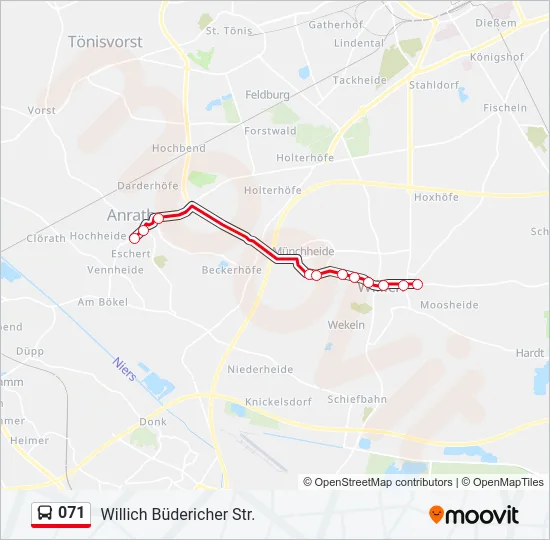 071 Bus Line Map