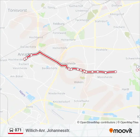 071 Bus Line Map