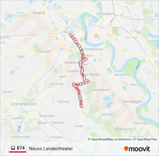 874 Bus Line Map