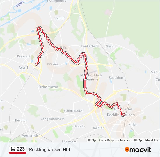 223 bus Line Map