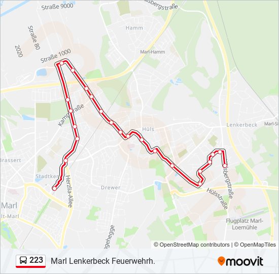 223 bus Line Map