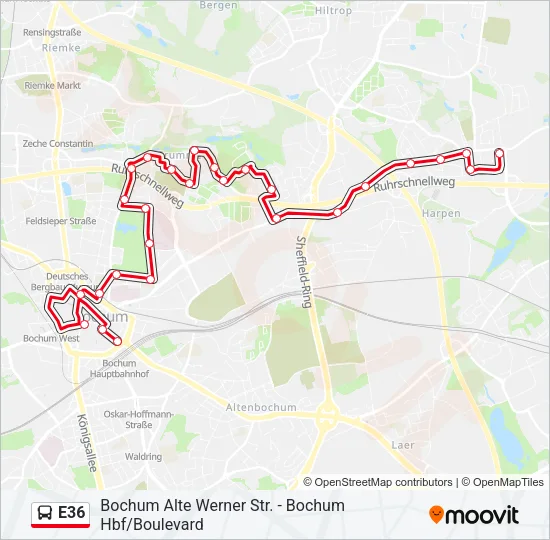 E36 Bus Line Map