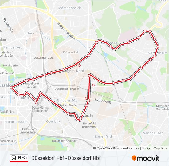 NE5 bus Line Map