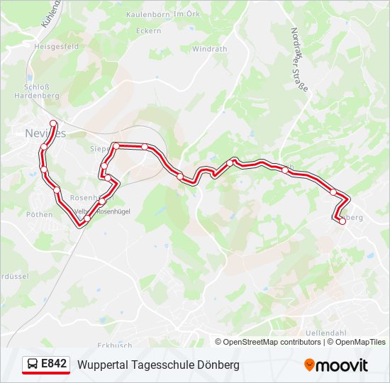 E842 bus Line Map