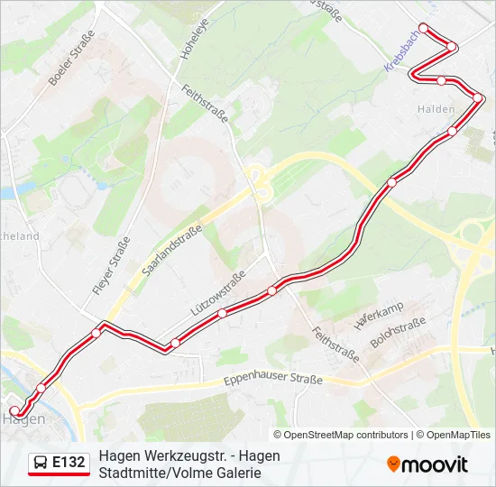 E132 Bus Line Map