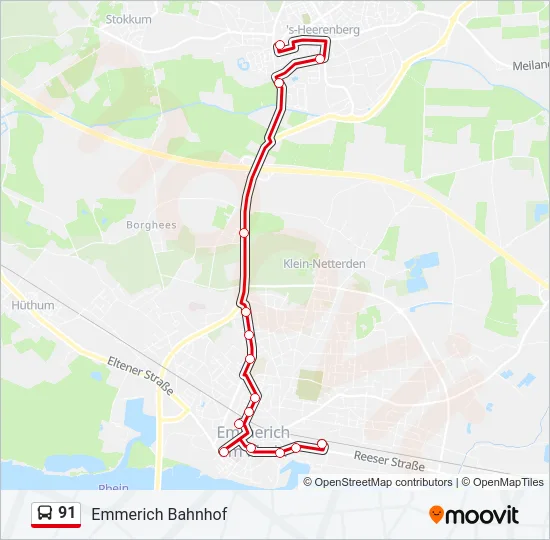 91 Bus Line Map