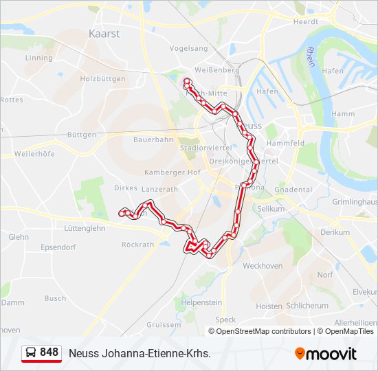 848 bus Line Map