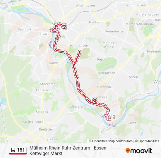Автобус 151: карта маршрута