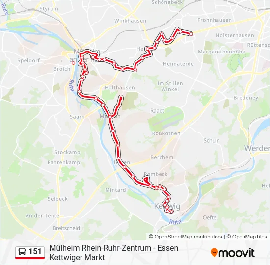 Автобус 151: карта маршрута