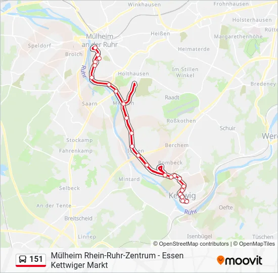 Автобус 151: карта маршрута