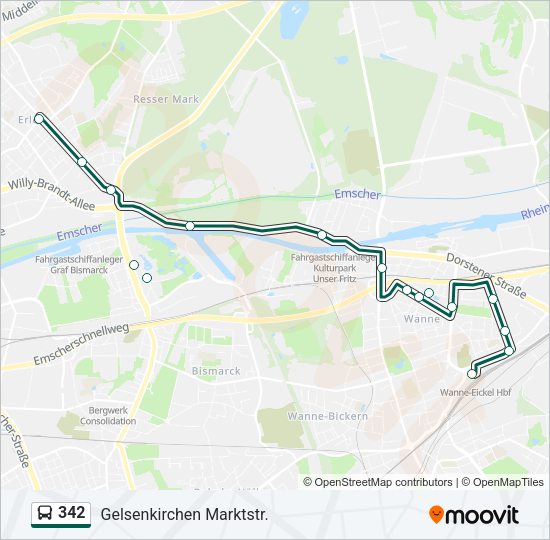 342 Bus Line Map