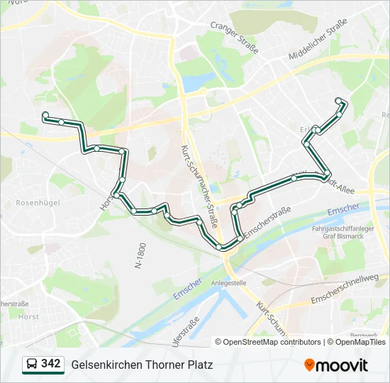 342 Bus Line Map