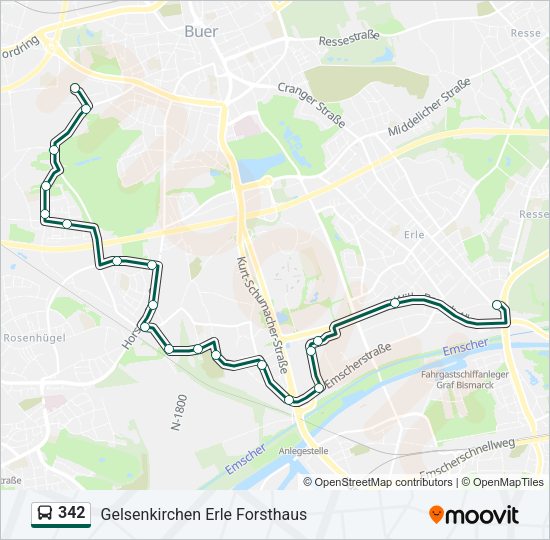 342 Bus Line Map