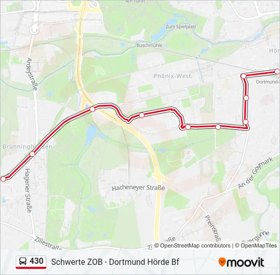 430 Bus Line Map