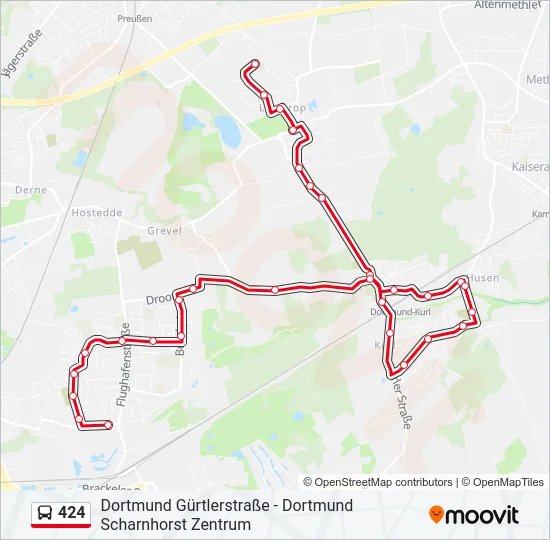 424 Bus Line Map