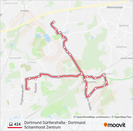 424 Bus Line Map