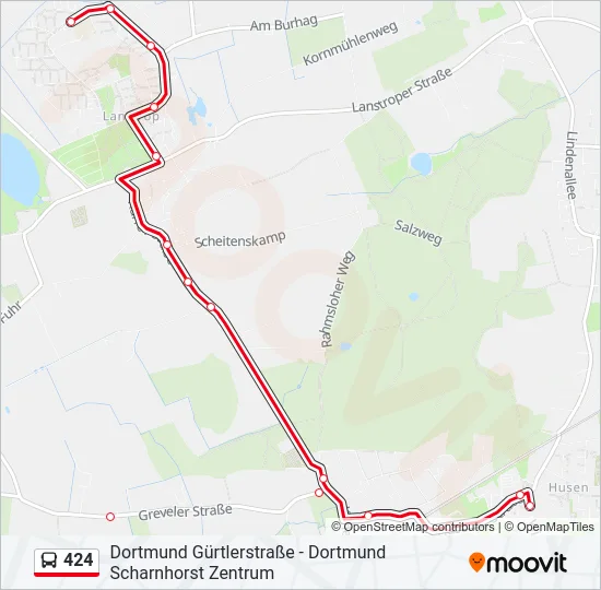 424 Bus Line Map
