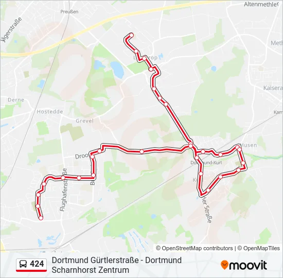 424 Bus Line Map