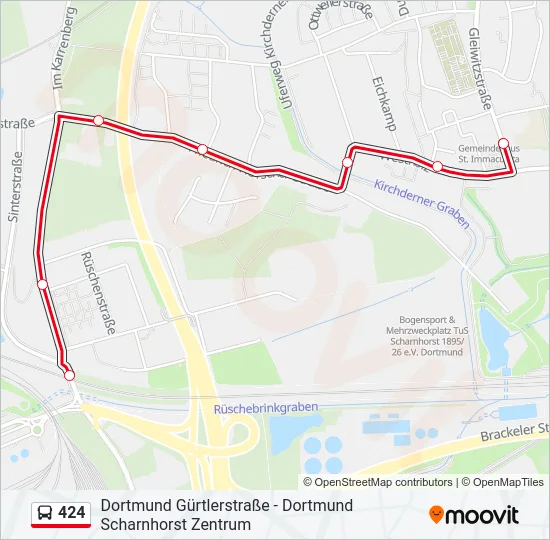 424 Bus Line Map