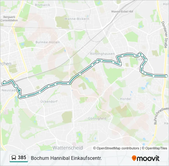 385 Bus Line Map