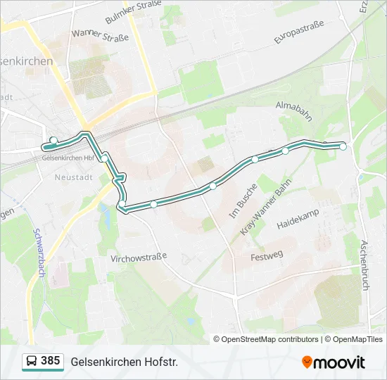 385 Bus Line Map