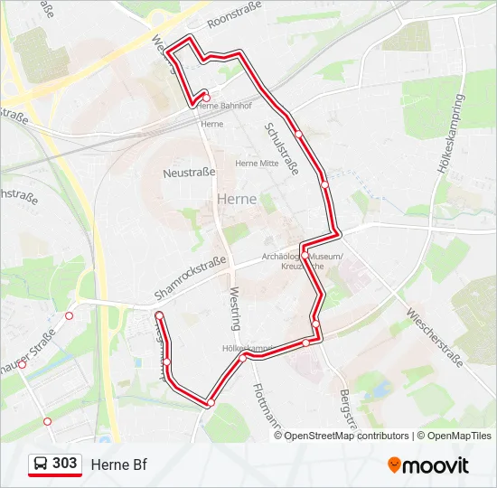 303 Bus Line Map