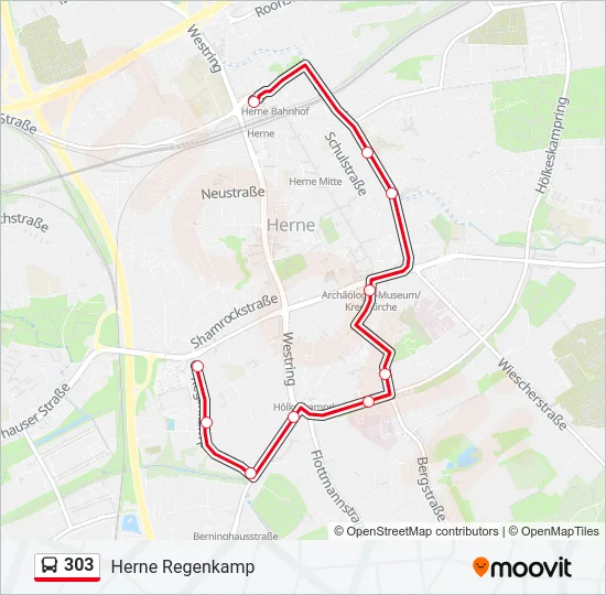 303 Bus Line Map